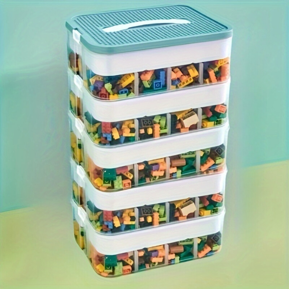 Stackable Storage Organizer Box with Lid for Toys Snacks Crafts and Everyday Essentials
