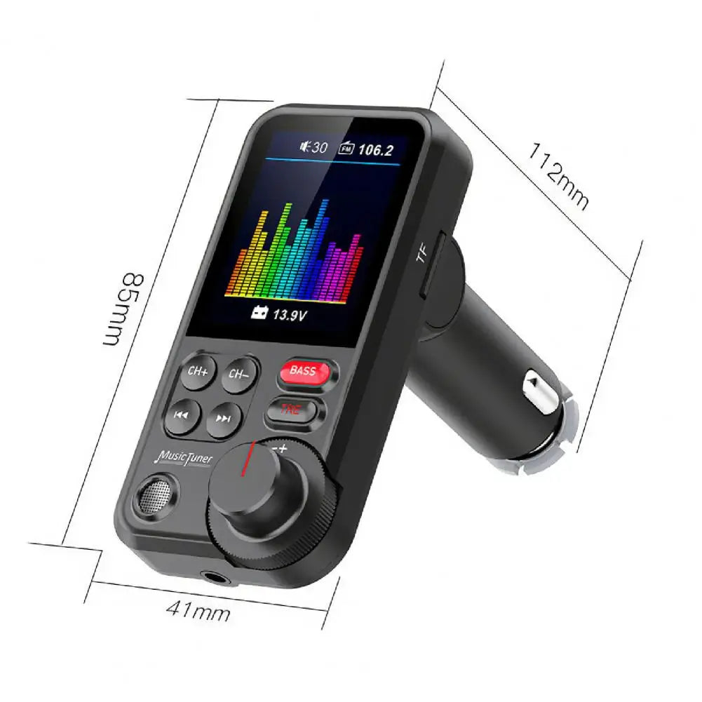 Bluetooth Car Radio FM Transmitter Music Player with Dual USB Charging