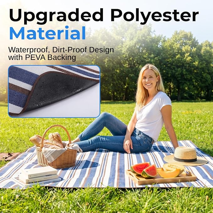 Wildaro – Extra große Picknickdecke mit wasserdichtem und klappbarem Design