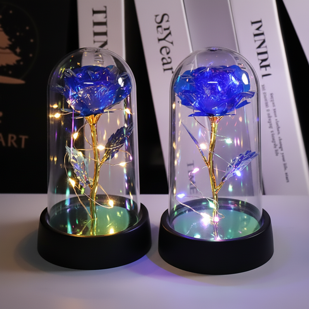 Dekorative LED-Nachtleuchte mit Rosenkuppel, Tischlampe, Geschenk