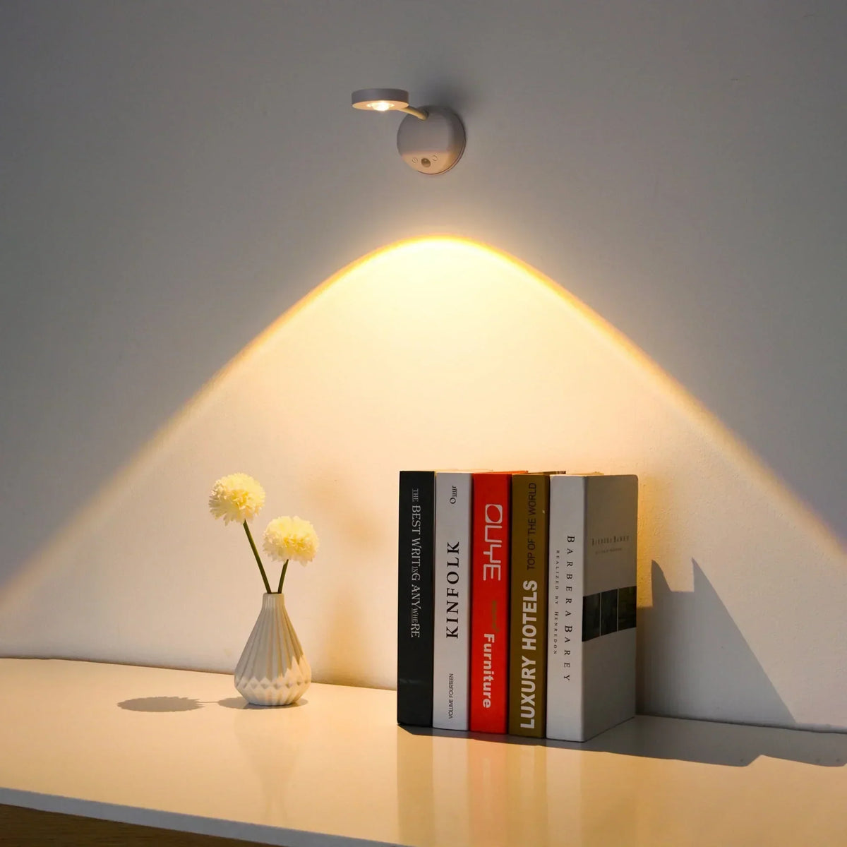 Dimmable LED Wall Light with Motion Sensor and 360° Adjustable Head
