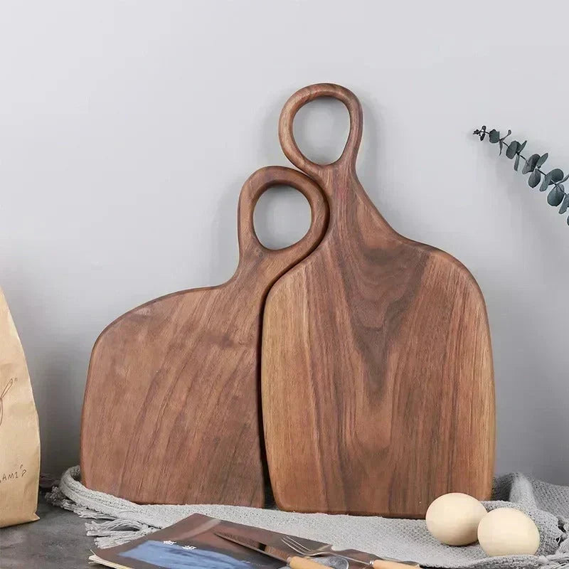 Double-Sided Walnut Wood Cutting Board for Food Preparation and Serving