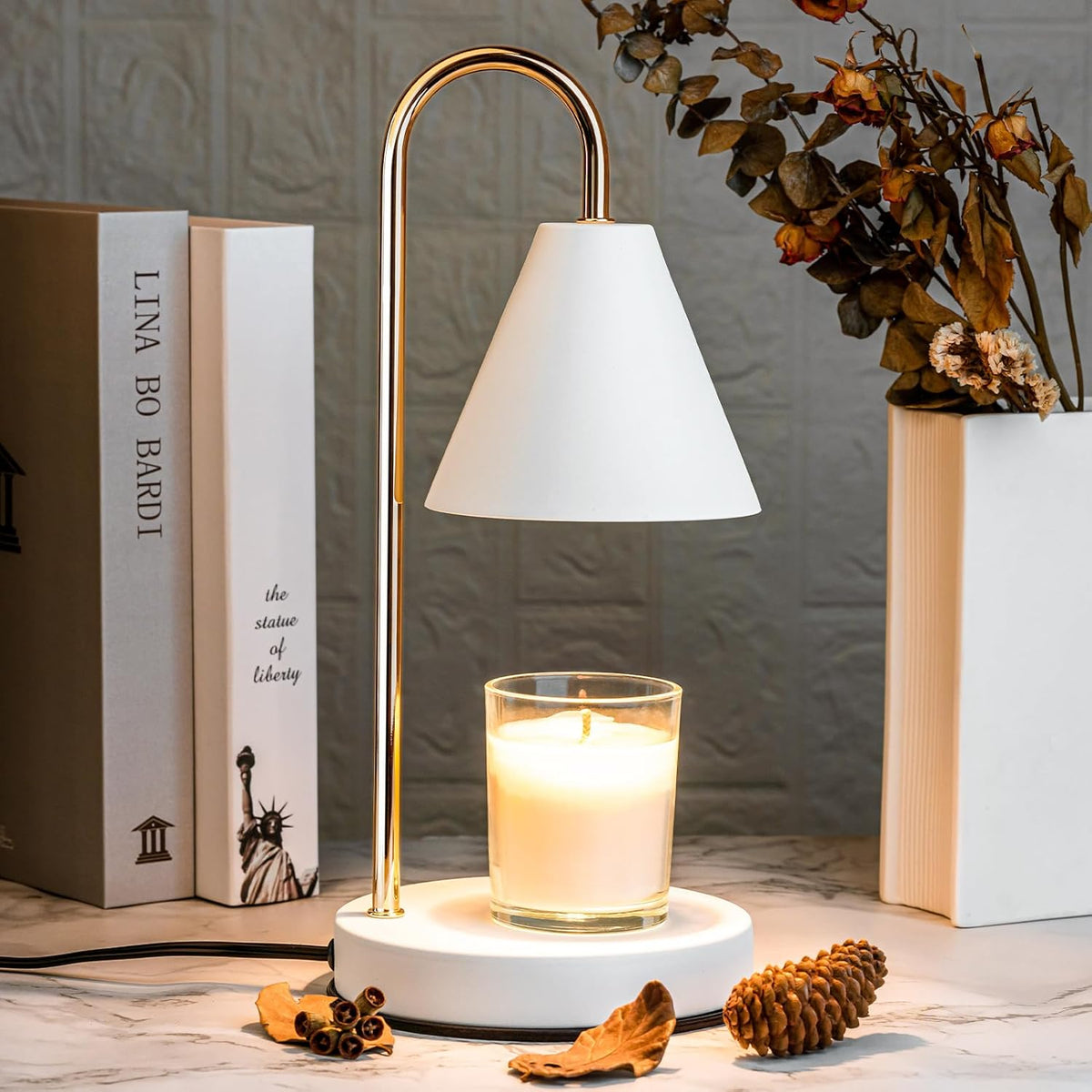Elektrische kaarsverwarmingslamp met dimmer timer en tafellamp