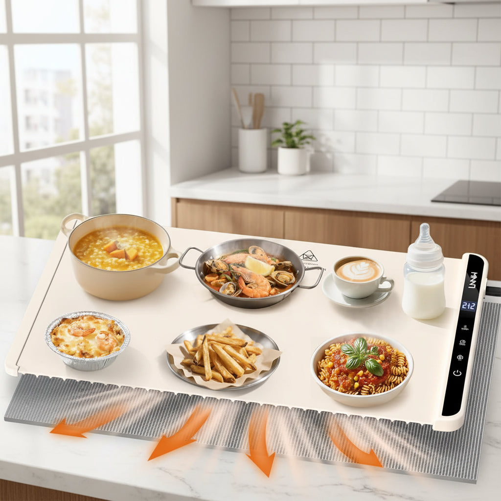 Electric Food Warming Mat Adjustable Heat Tabletop Serving Warmer