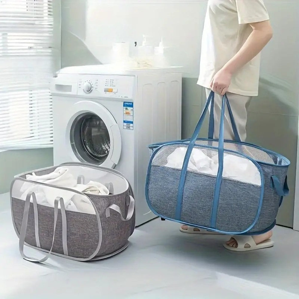 Opvouwbare wasmand – Oxford-stof met ademende meshpanelen en verstevigde handgrepen