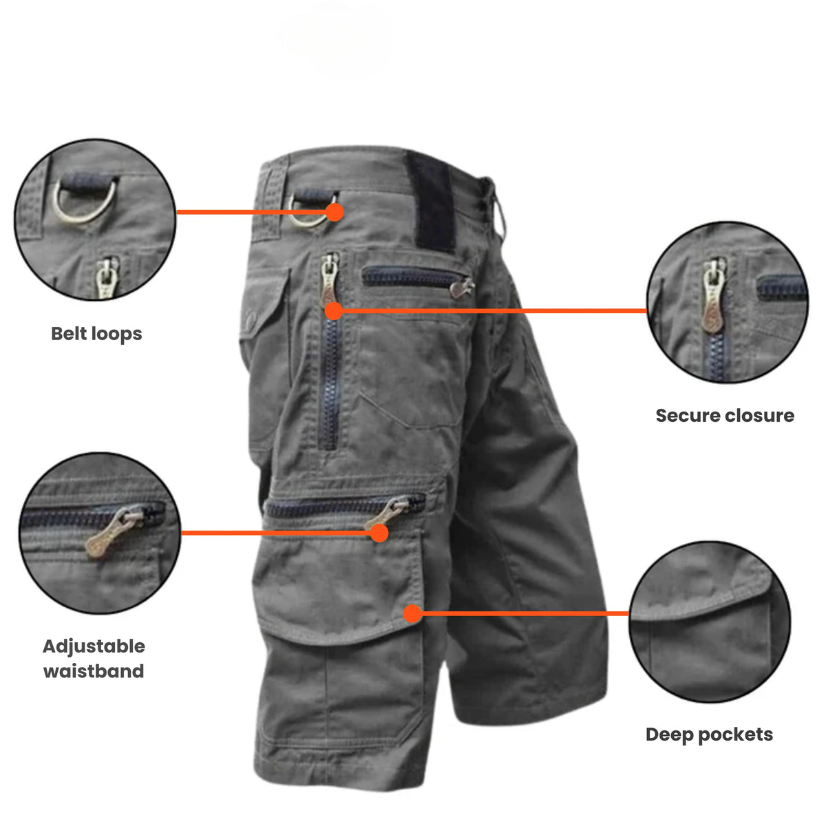 Herren Outdoor Cargo Shorts – Langlebig, Bequem, Schnell trocknend