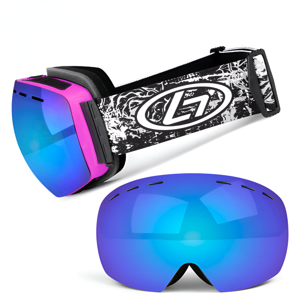 Frameless Ski Goggles OTG Interchangeable Lens Snowboard Eyewear