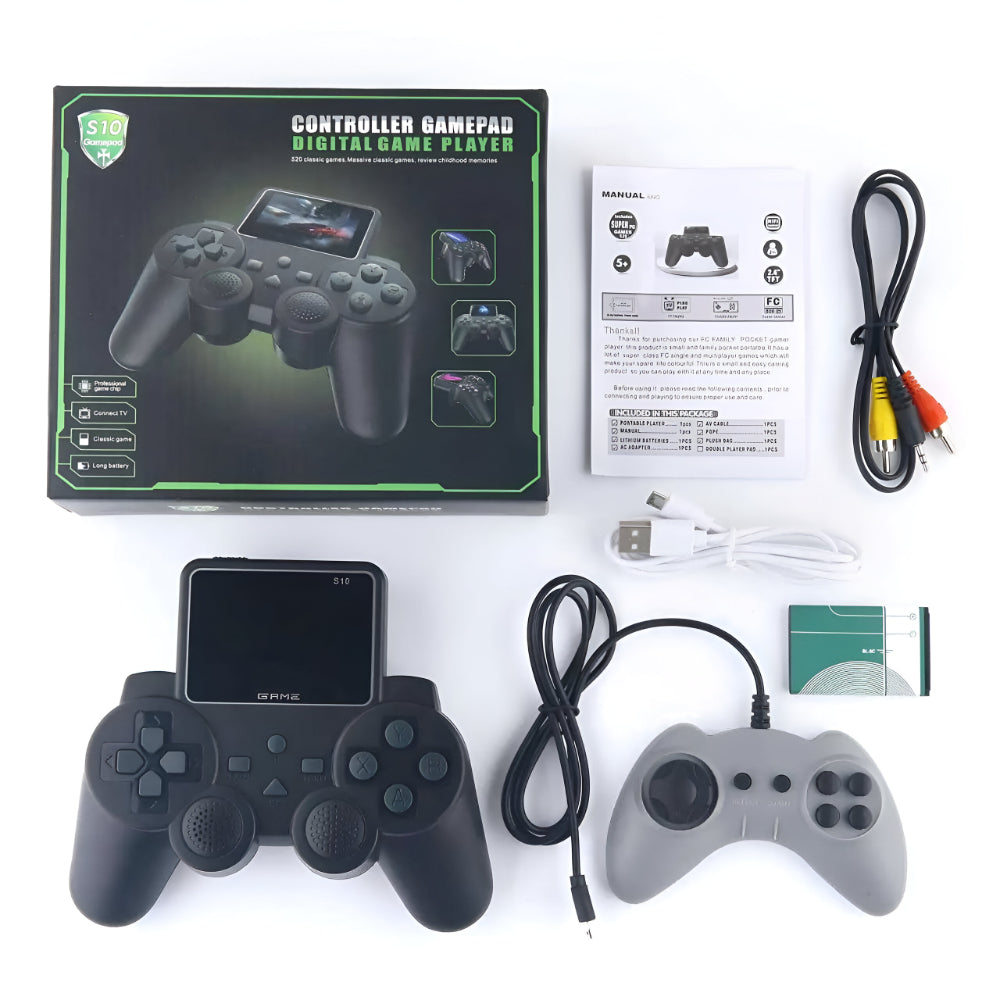 Handheld Retro Gaming Console 520 Games Wireless Controller TV Out