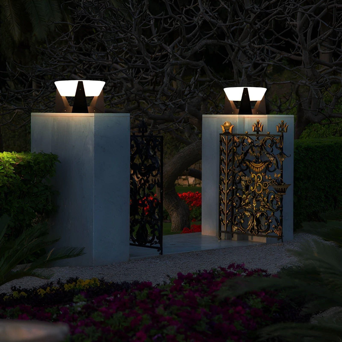 Luxio Solar Japanischer Gartenlampenstil Außen LED
