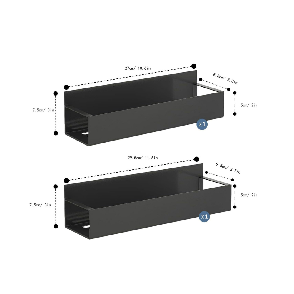 Magnetic Spice Rack 2 Pack Metal Refrigerator Wall Storage Shelf
