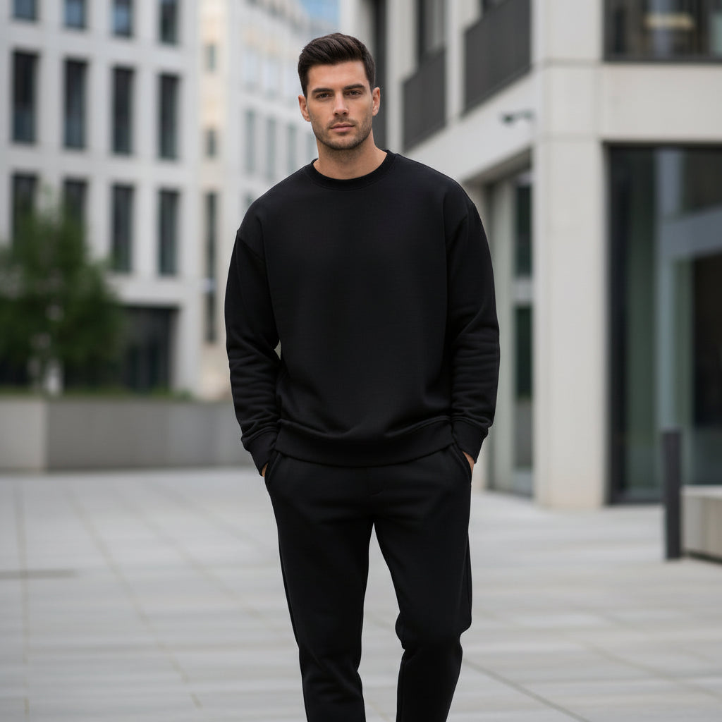 Heren casual sweatshirt met ronde hals pullover normale pasvorm voor lente en herfst