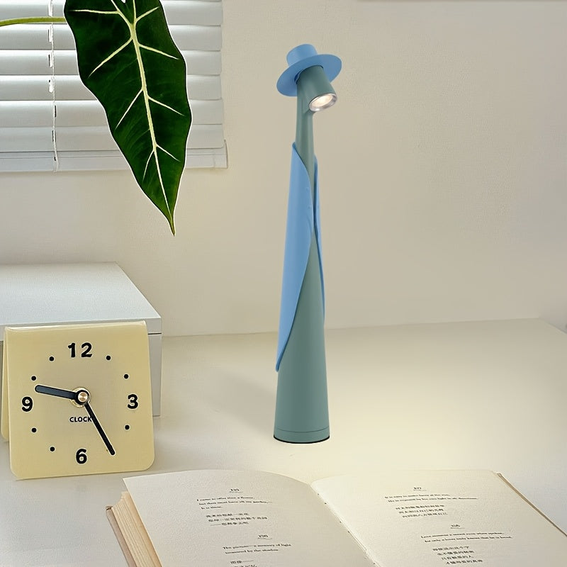 Moderne oplaadbare LED-hoedenlamp met touchbediening, creatieve bureaulamp