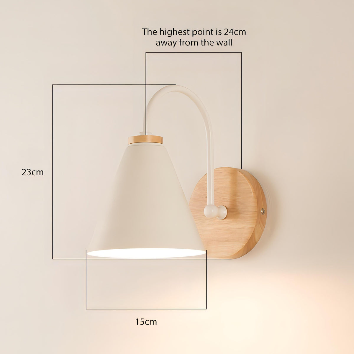 Moderne trævæglampe med skandinavisk minimalistisk design
