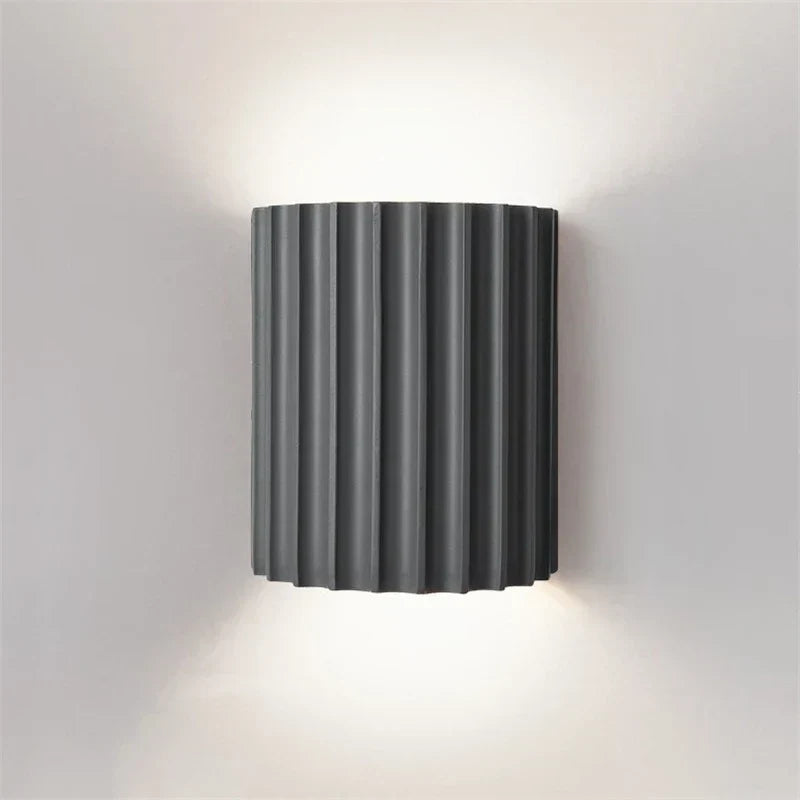 Nordic Resin Wall Lamp Ribbed E27 Indoor Ambient Light