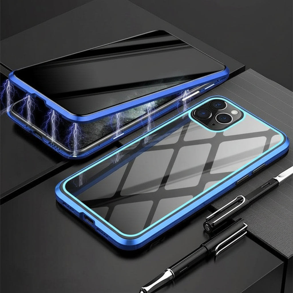 Privacy- en anti-spytelefoonhoesje met 360 graden gehard glazen schermbescherming