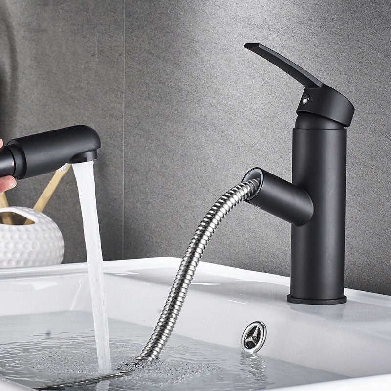Pull-Out Bathroom Basin Tap with Single-Lever Control