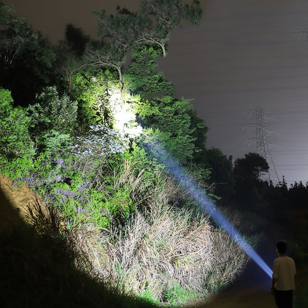 Rechargeable LED Tactical Flashlight Aluminum Outdoor Torch Long Range