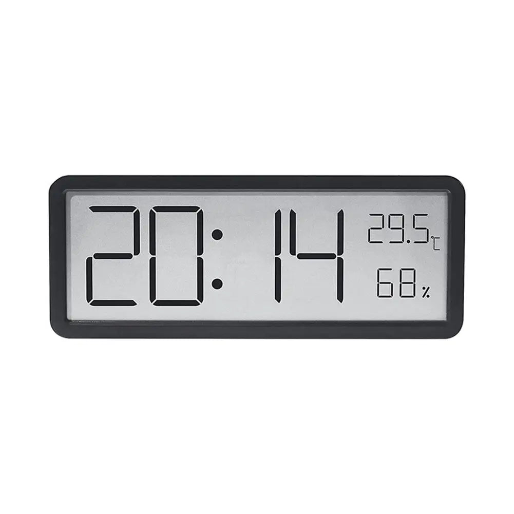 Large LED Digital Wall Clock with Temperature Humidity Display Adjustable Brightness