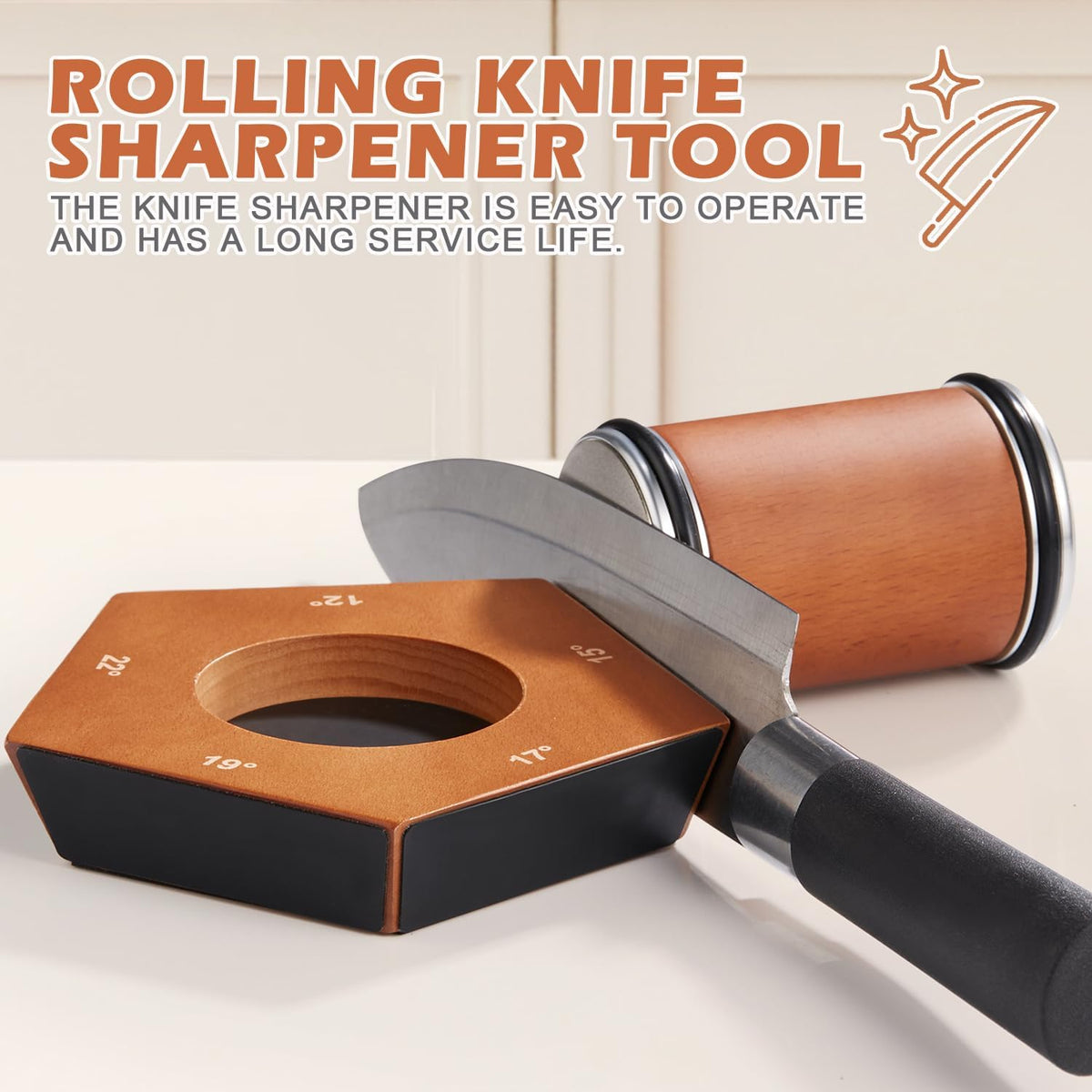 SharpRoll Manual Diamond Knife Sharpener with Rolling Design for Precise Easy Blade Sharpening