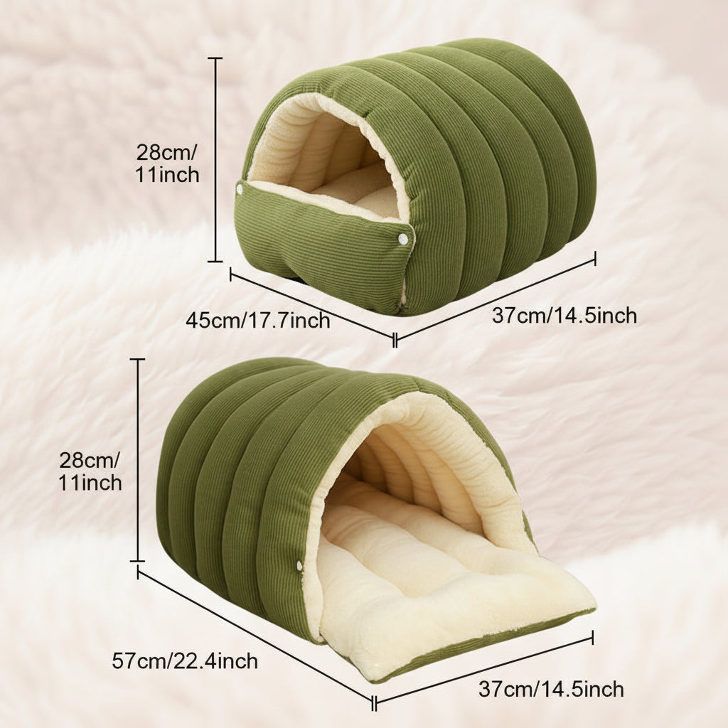 Zacht pluchen huisdierenbed, katteniglo, warm slaapverblijf voor binnen voor katten en honden