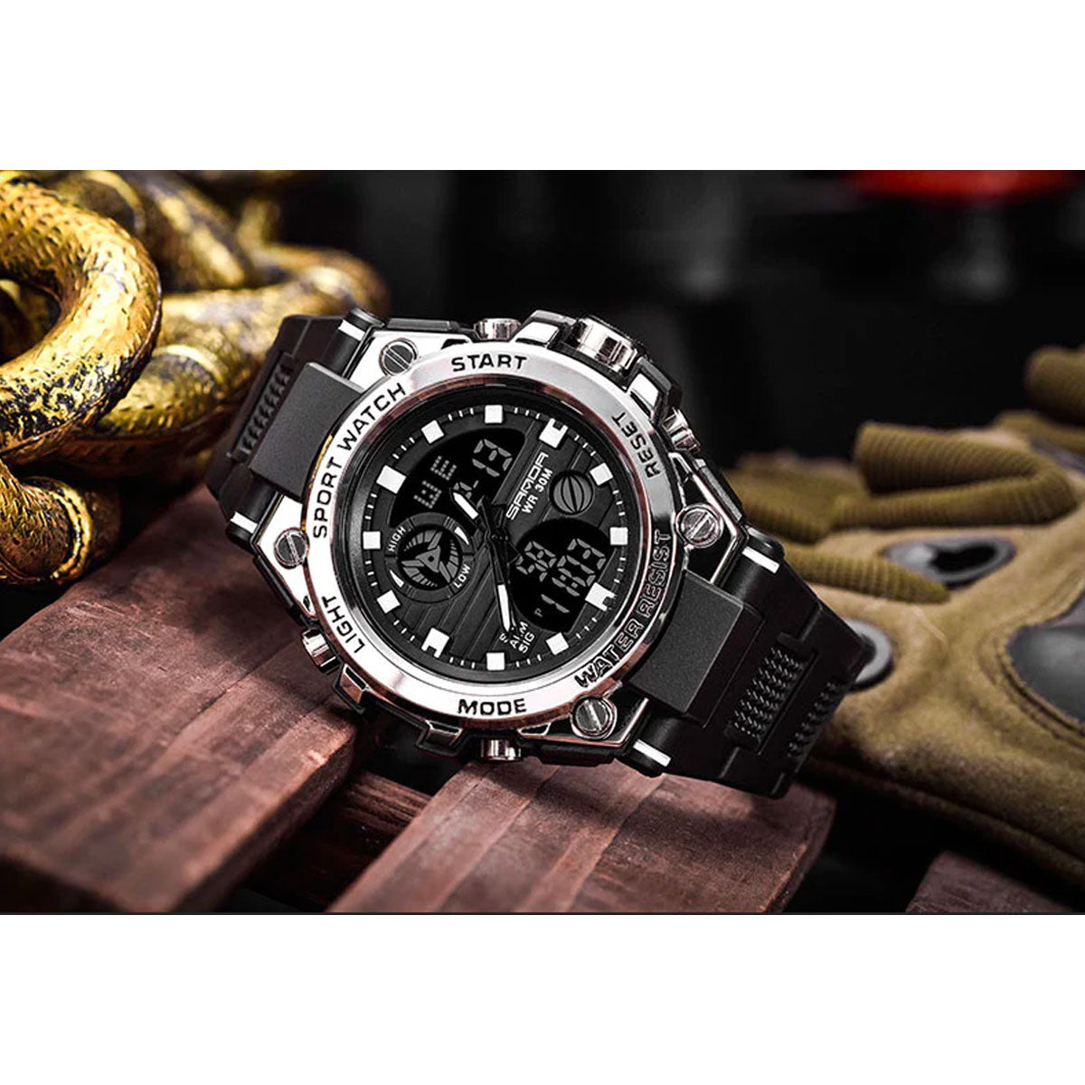 TitanGuard Militair Herenhorloge Robuust Analoog Digitaal Multifunctioneel Horloge