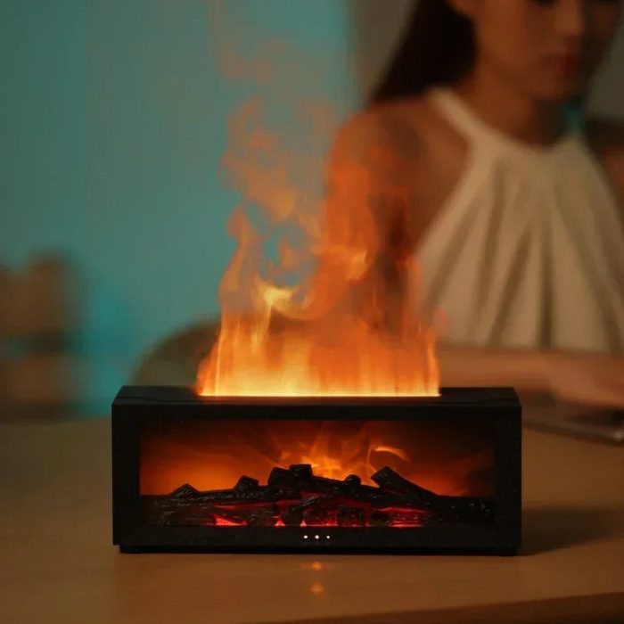 Ultraschall-Aroma-Diffuser mit farbwechselndem Flammeneffekt