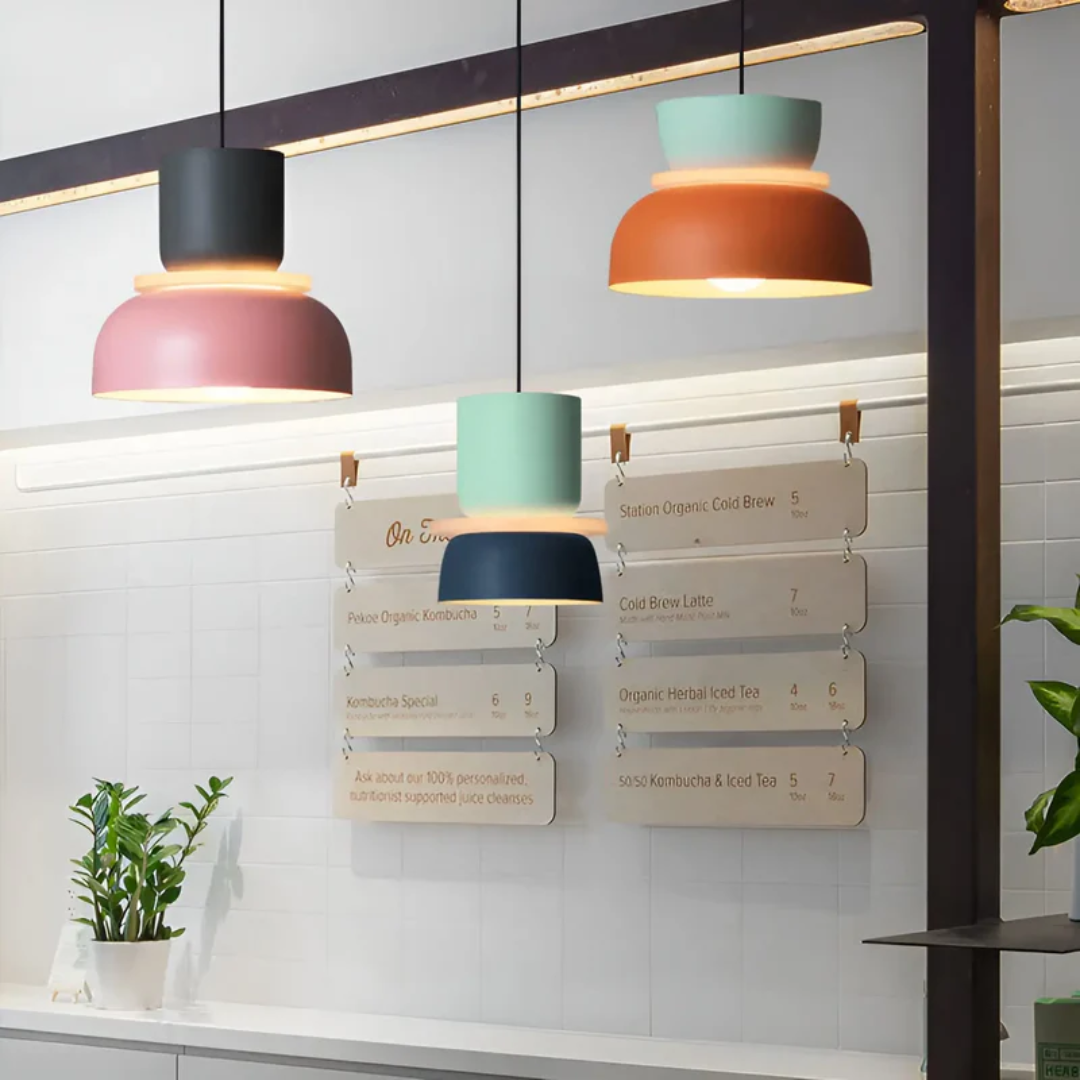 VividGlow Macaron LED-Pendelleuchte mit farbenfrohem, modernem Design für stilvolle Ambientebeleuchtung