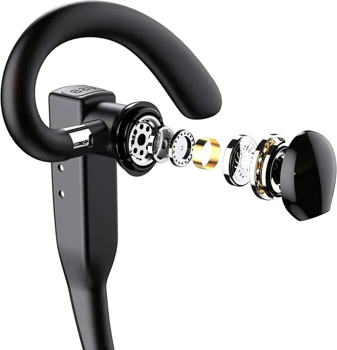 Kabelloses Bluetooth-Headset mit dualem Mikrofon, Geräuschunterdrückung und langer Akkulaufzeit