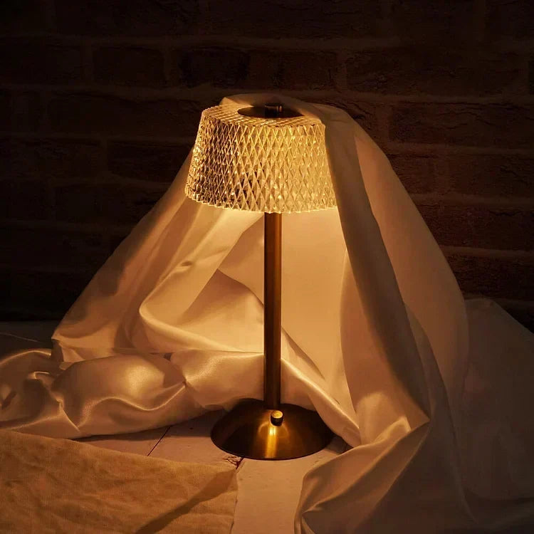 Trådløs krystalbordlampe med 3W LED-belysning