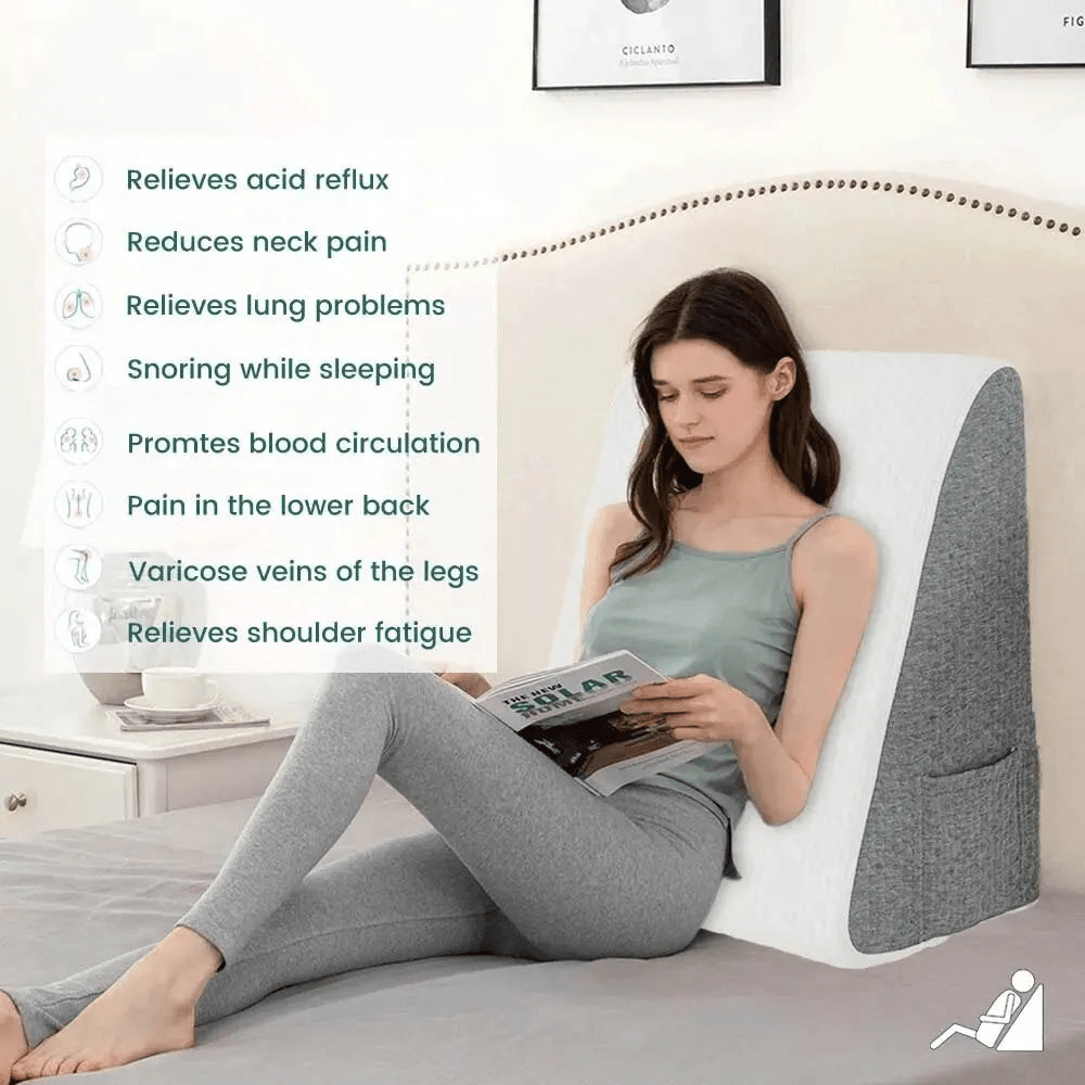 Triangular Wedge Pillow for Elevated Sleep Support Reflux Recovery and Comfortable Rest