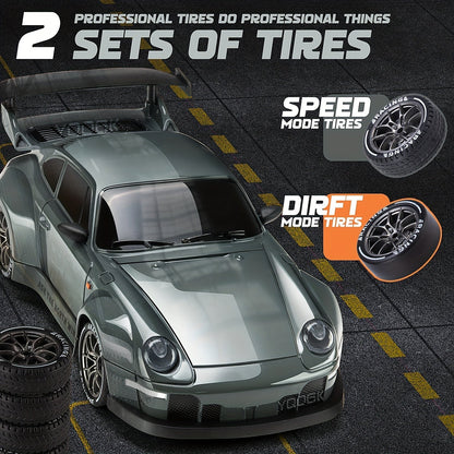 1:24 RC Drift Car with LED Wheels and Rechargeable 4WD Racing Performance