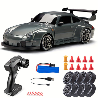 1:24 RC Drift Car with LED Wheels and Rechargeable 4WD Racing Performance