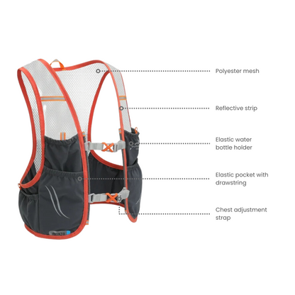 Trail Running Hydration Vest with Soft Flasks