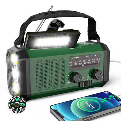 Professionele noodradio – op zonne-energie en handkurk aangedreven – essentieel voor noodgevallen