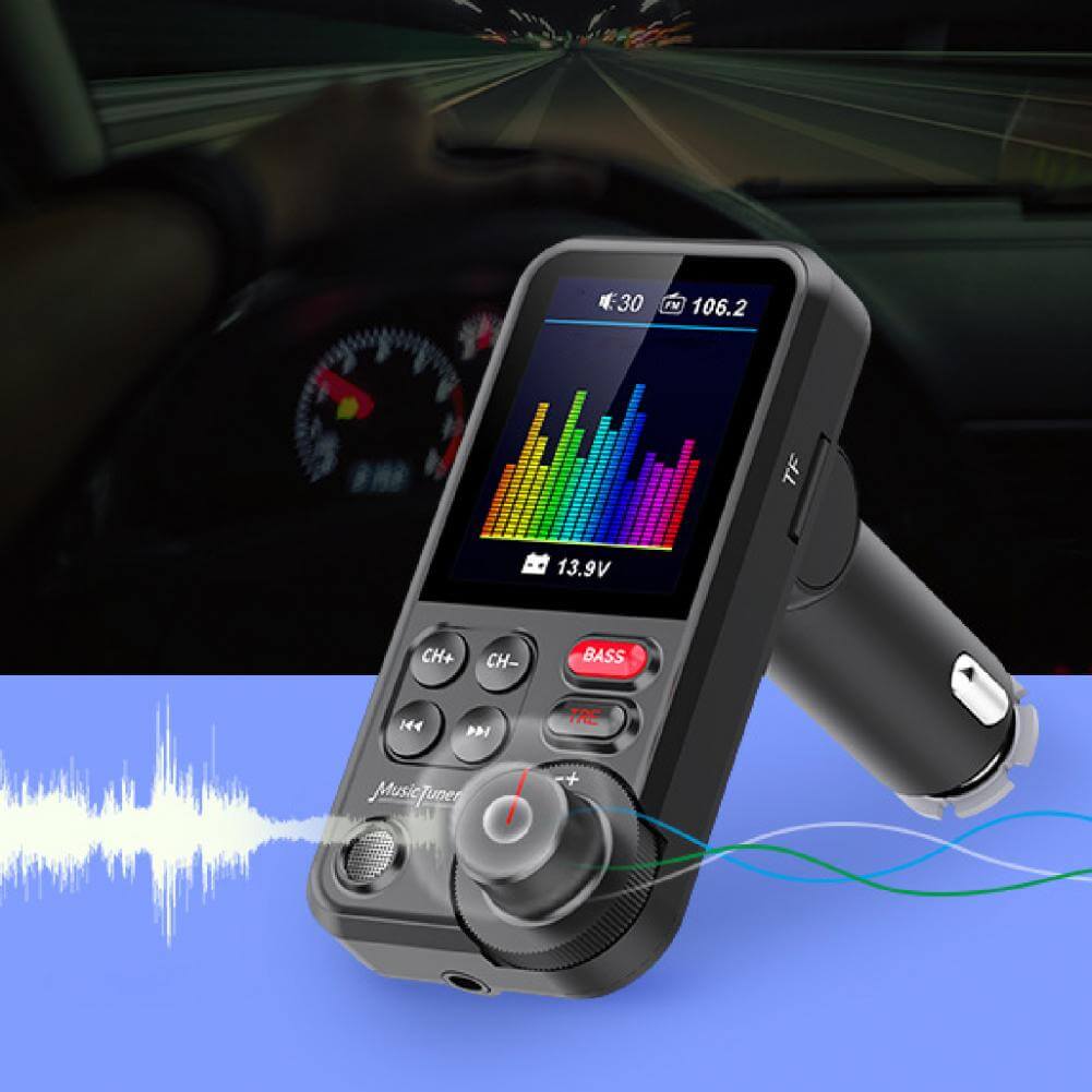 Bluetooth Car Radio FM Transmitter Music Player with Dual USB Charging