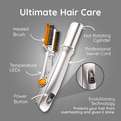 2 in 1 Rotating Hair Brush for Styling and Smoothing
