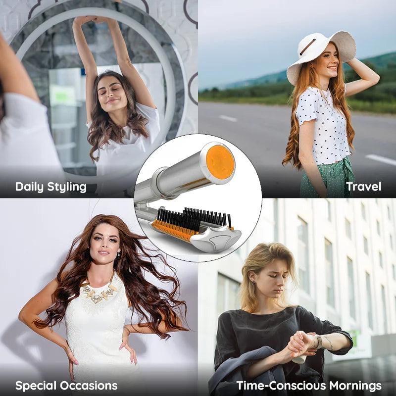 2 in 1 Rotating Hair Brush for Styling and Smoothing