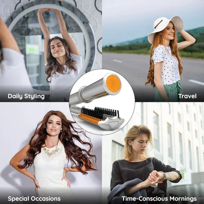 2 in 1 Rotating Hair Brush for Styling and Smoothing