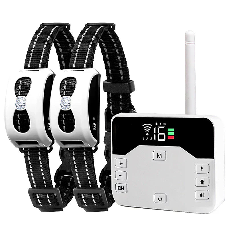 2 in 1 Wireless Dog Fence and Training Collar with Waterproof Design and Adjustable Range