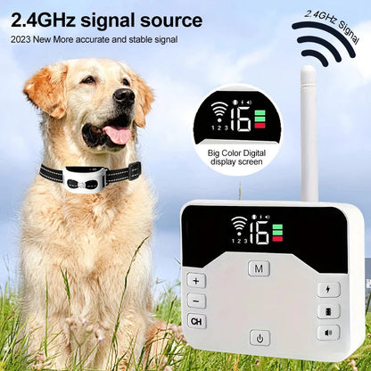 2 in 1 Wireless Dog Fence and Training Collar with Waterproof Design and Adjustable Range