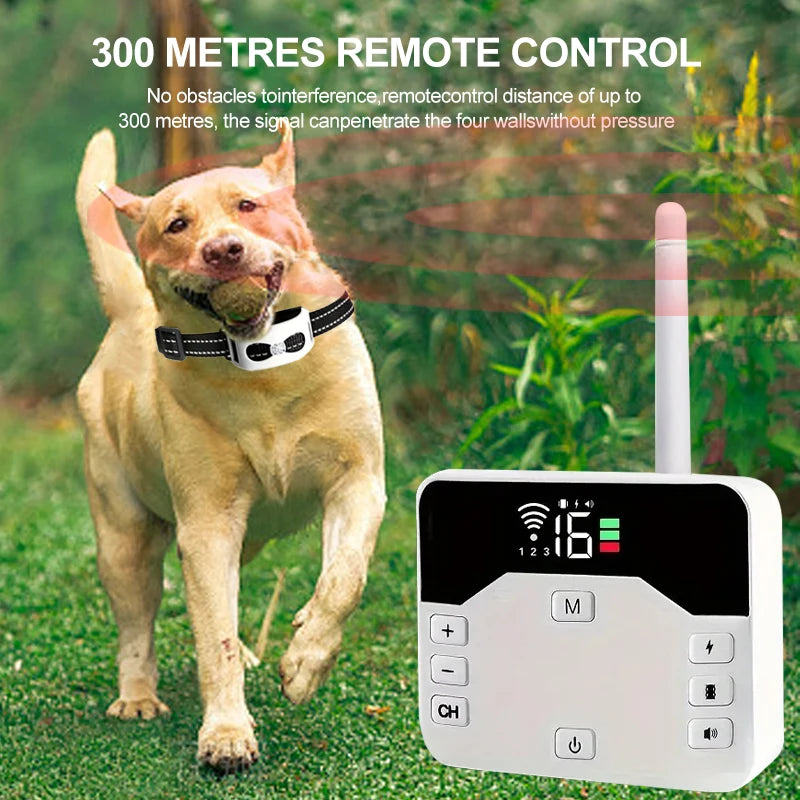 2 in 1 Wireless Dog Fence and Training Collar with Waterproof Design and Adjustable Range