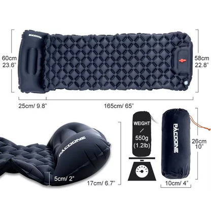 Ultralicht zelfopblazend campingmatje – compact en comfortabel voor wandelen en trekking