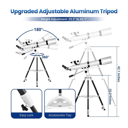 210X Telescope with Tripod and Star Tracking App for Beginners