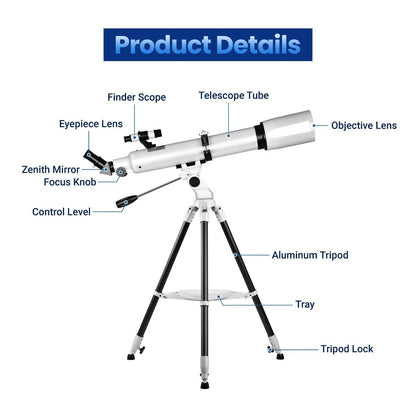 210X Telescope with Tripod and Star Tracking App for Beginners