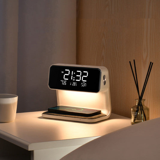 3 in 1 Bedside Lamp with Wireless Charger and Alarm Clock