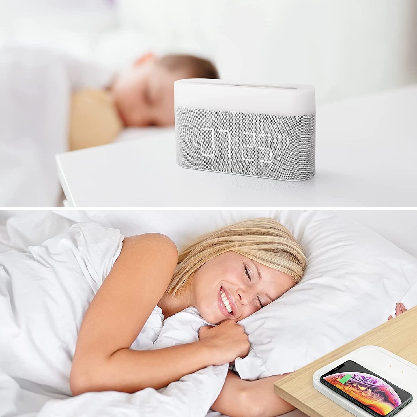 3 in 1 Wireless Charger LED Lamp and Digital Alarm Clock Dock