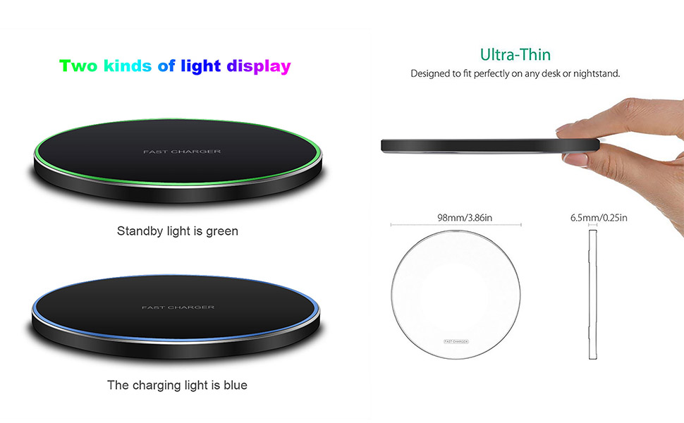 30W Fast Wireless Charging Pad with USB C