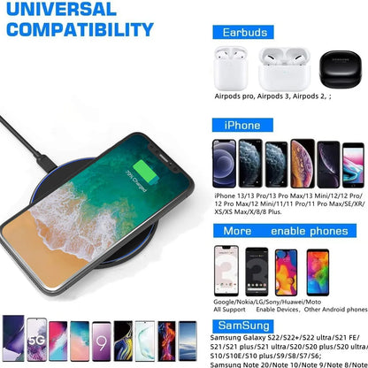 30W Fast Wireless Charging Pad with USB C