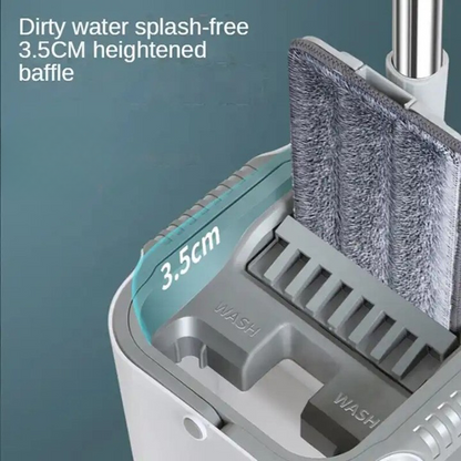 360° Mop and Bucket Set with Aluminum Handle and Microfiber Pads