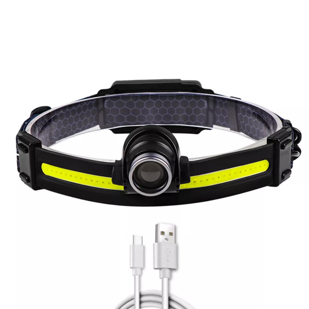 Sensor LED Stirnlampe – Teleskopisch, Wiederaufladbar & Wasserdicht